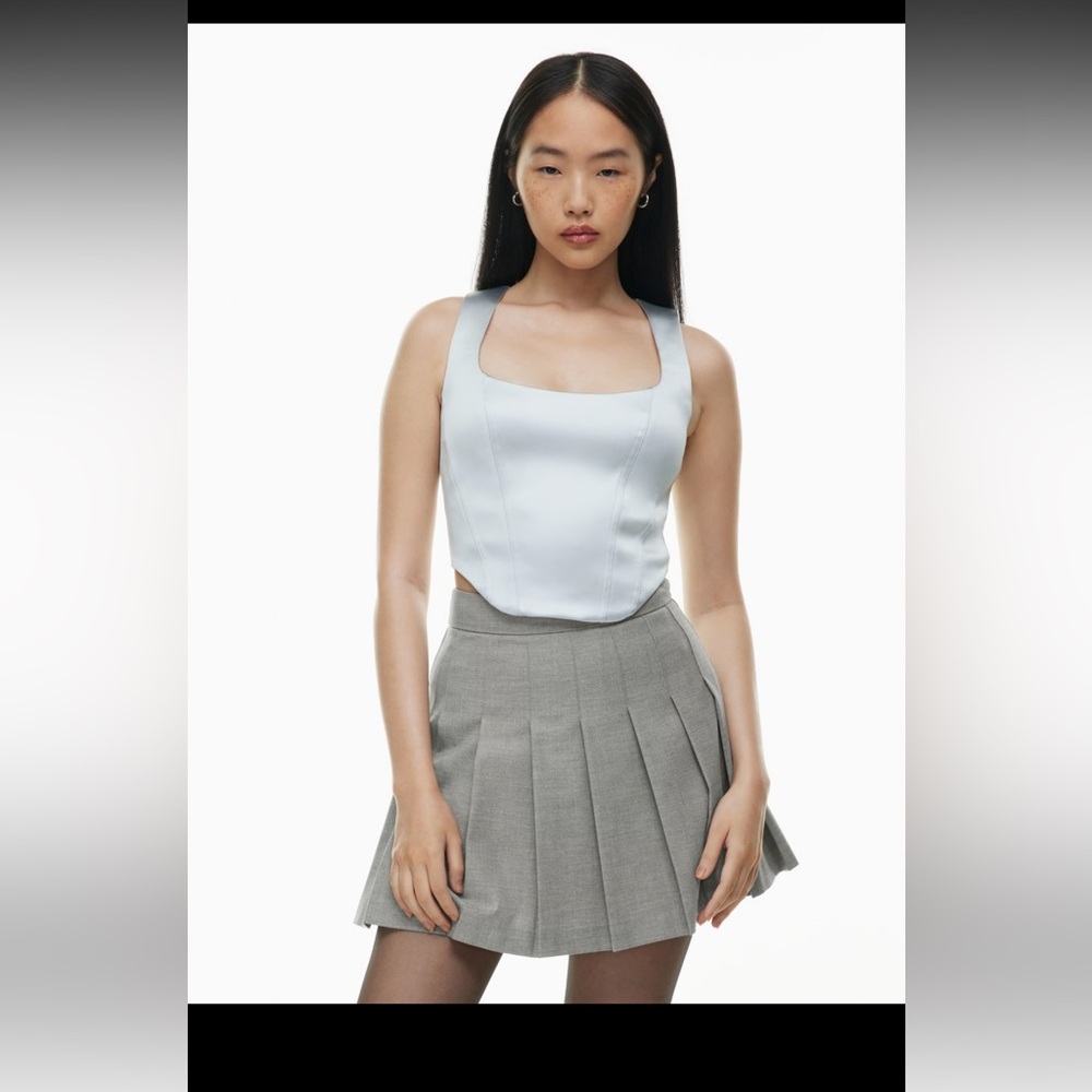 Shiloh Satin bustier in sterling blue